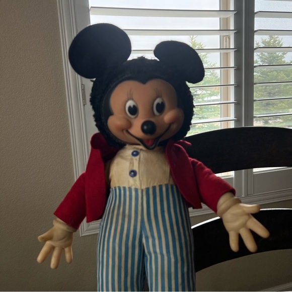 Disney Mickey Mouse Vintage Doll Large “RARE” Rubber, Face, Hands Feet, Large, - Picture 3 of 16